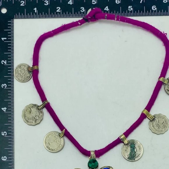 Pendant Necklace With Coins, Vintage Tribal Pendant Necklace, - Picture 6 of 8